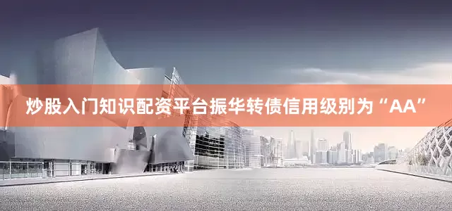 炒股入门知识配资平台振华转债信用级别为“AA”
